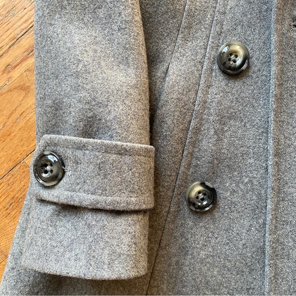 Anne Klein Notch Collar Wool Coat grey XS pea coat - Picture 5 of 6